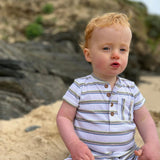 Baby striped romper lifestyle