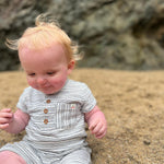 baby romper black striped lifestyle