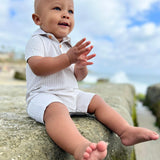 baby gray romper lifestyle