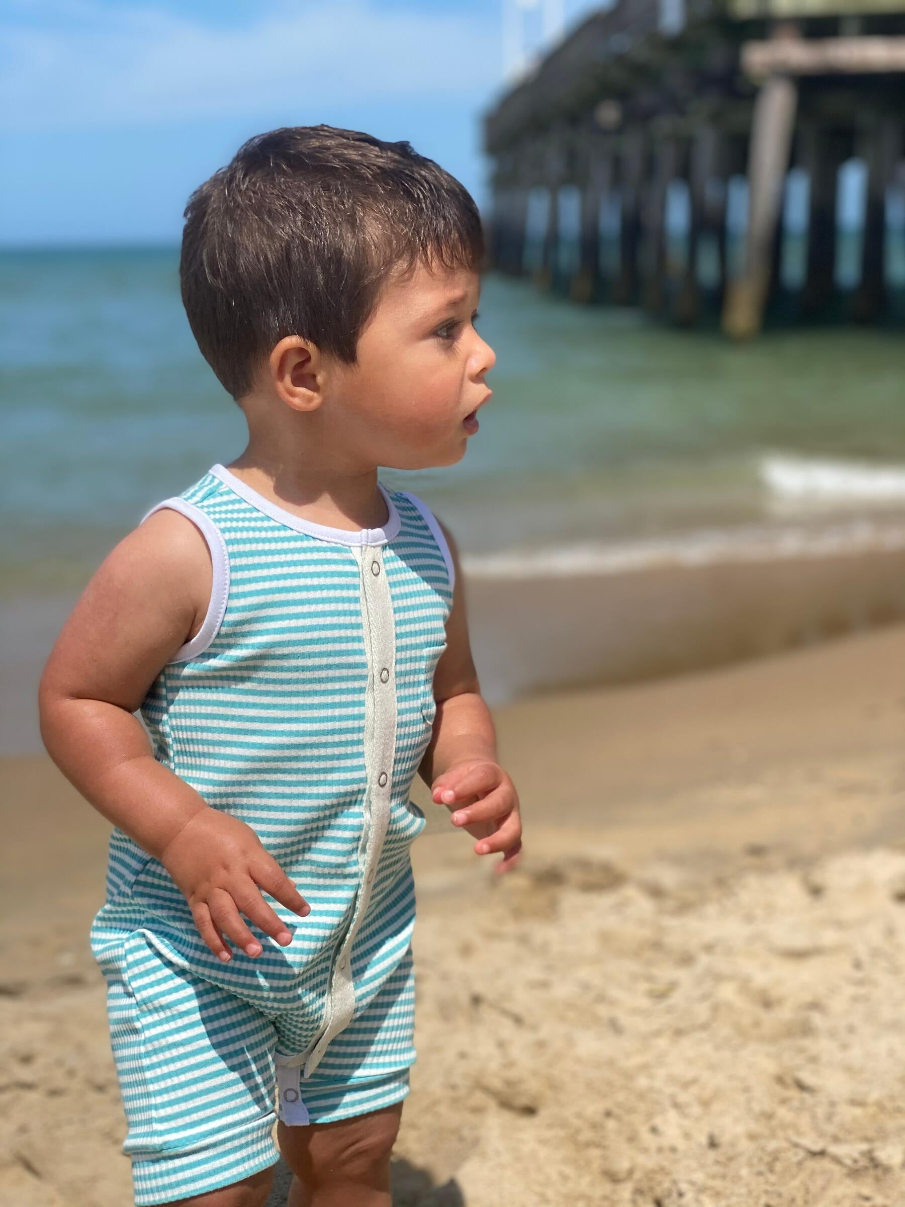 Baby Aqua Romper lifestyle