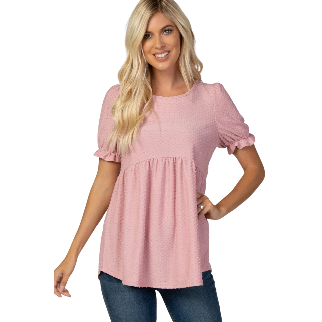 Babydoll pink maternity top