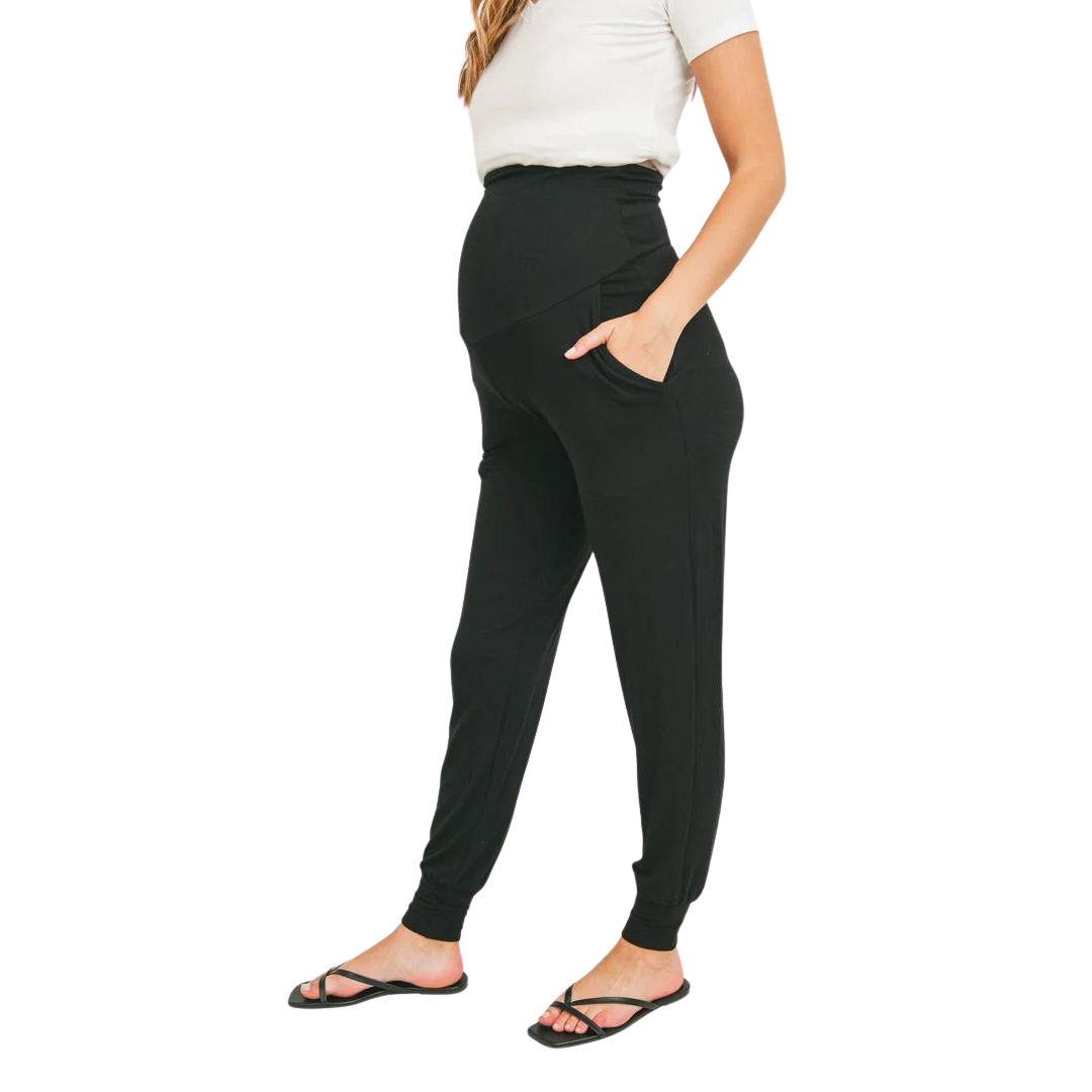 maternity joggers black