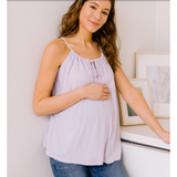 Spaghetti Strap Tunnel Maternity Top - Lilac