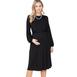 Maternity Black Midi