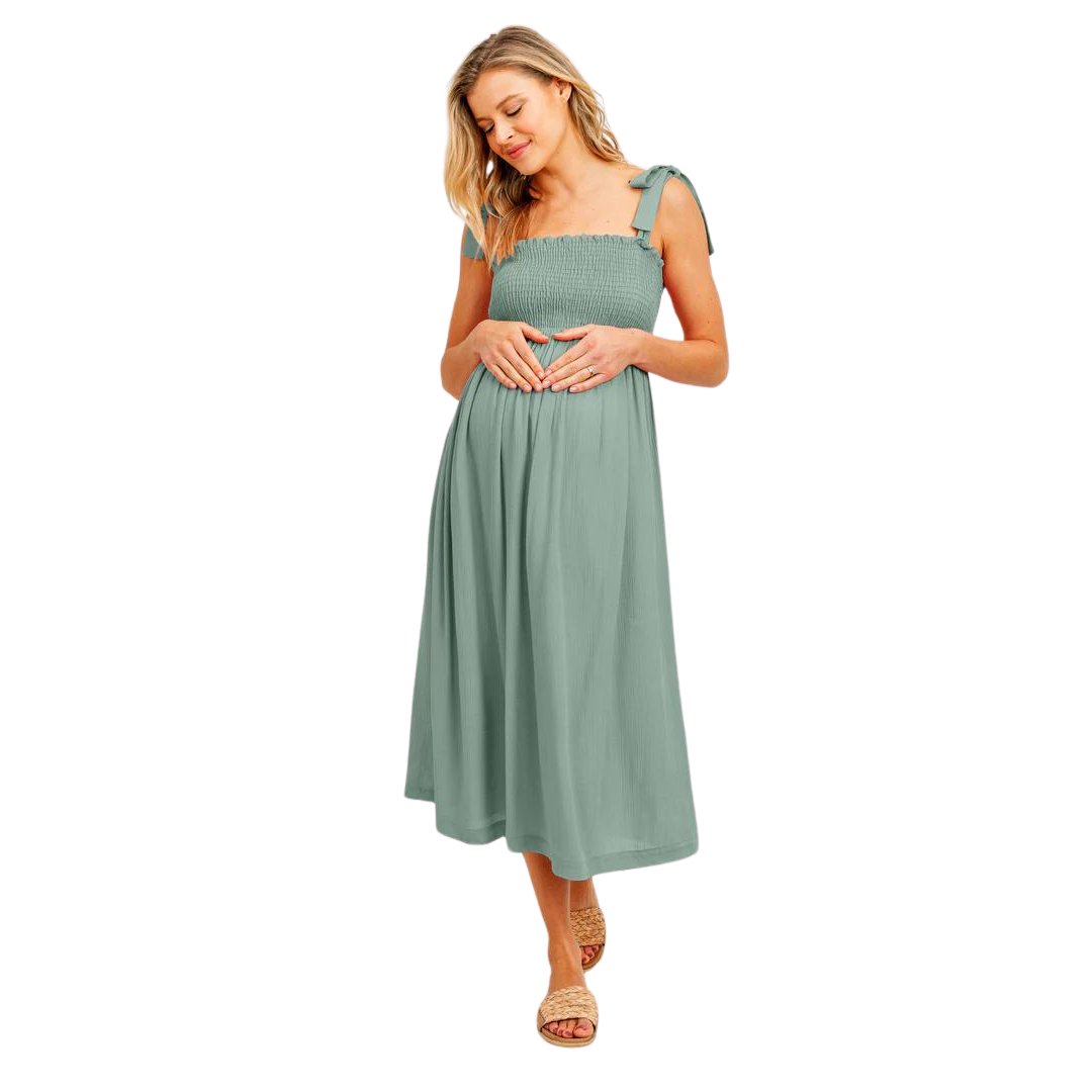 Sage maternity dress