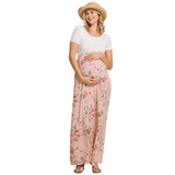 Floral short sleeve maternity maxi dress