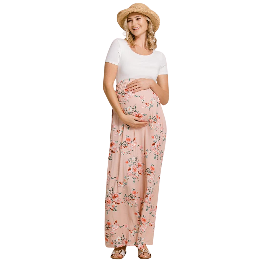 pink floral maternity maxi dress US 6 / PINK