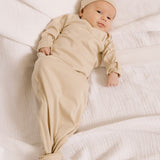Baby Kimono Gown - Taupe Lifestyle