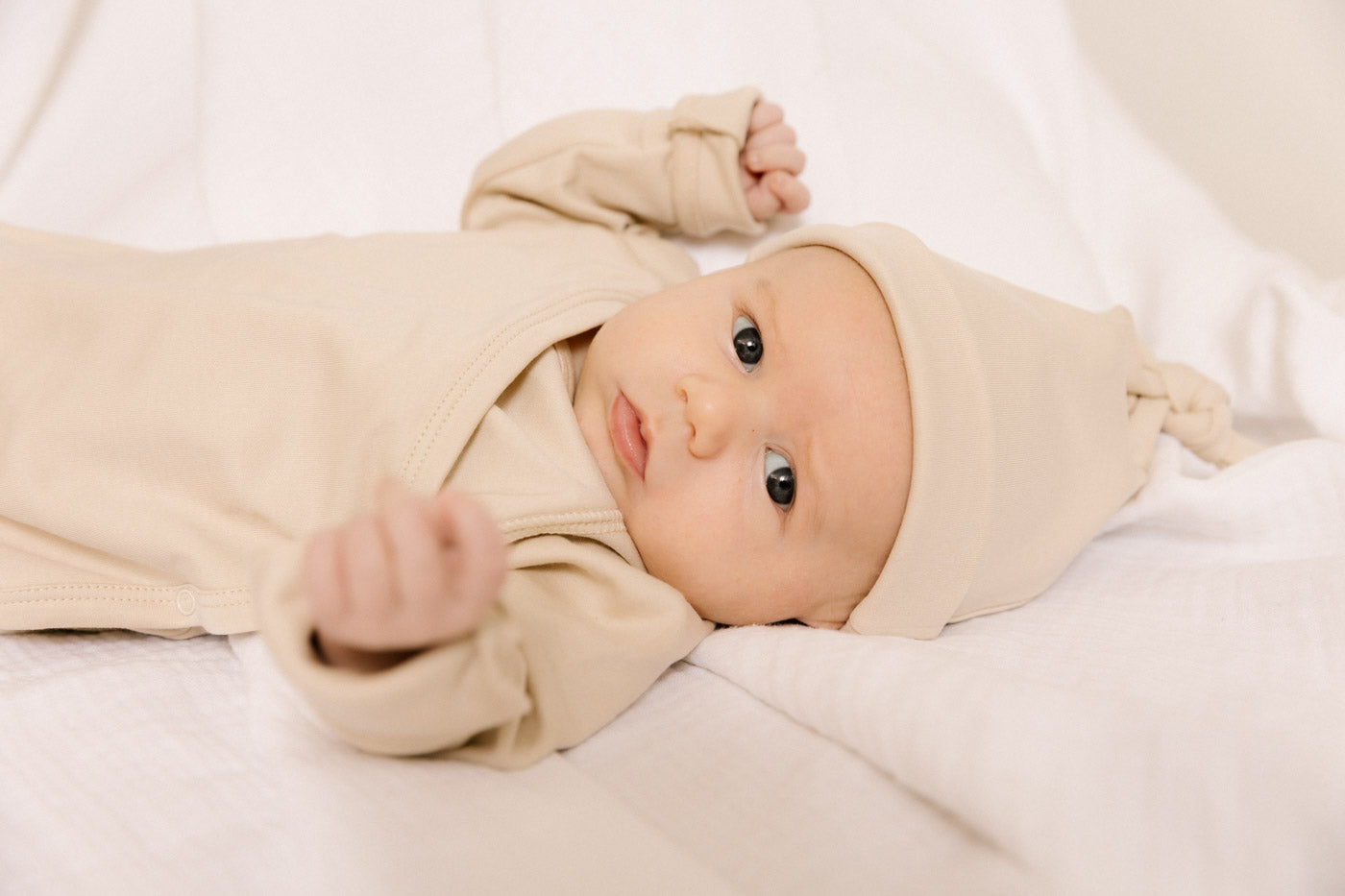 Baby Knotted Hat - Taupe Lifestyle