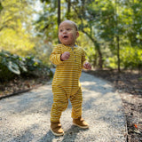Baby Romper - Mustard Stripes Lifestyle
