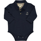 long sleeve polo onesie - navy