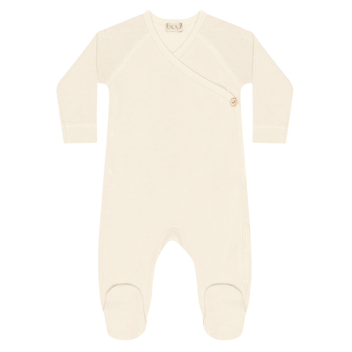 Baby Kimono Footie with Snap Button - Ivory