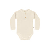 Baby Onesie with Buttons Long Sleeve - Ivory