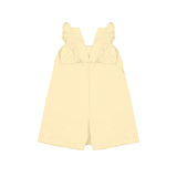 Baby Romper with Flutter Sleeves - Light Yellow back