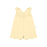 Baby Romper with Flutter Sleeves - Light Yellow