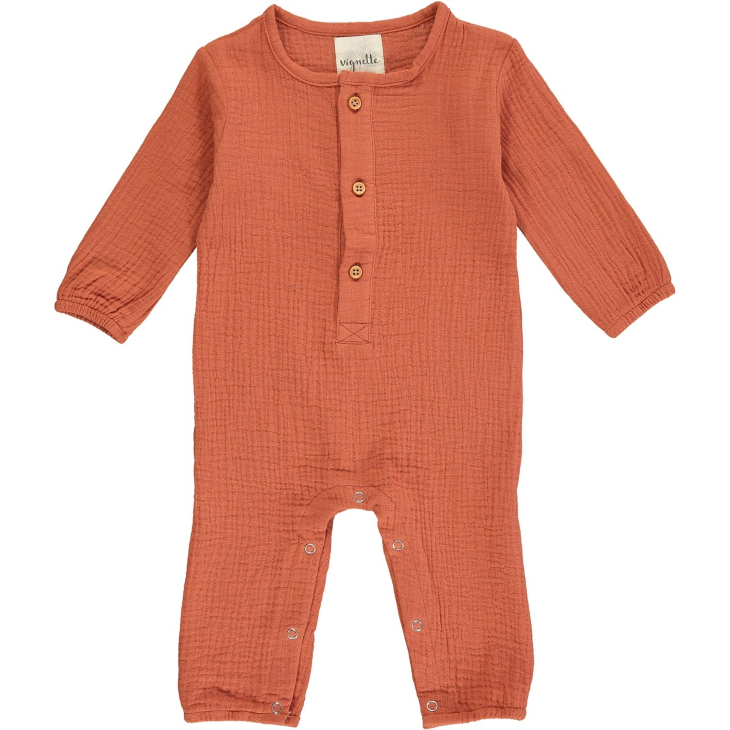 Baby Romper Long Sleeves - Pumpkin