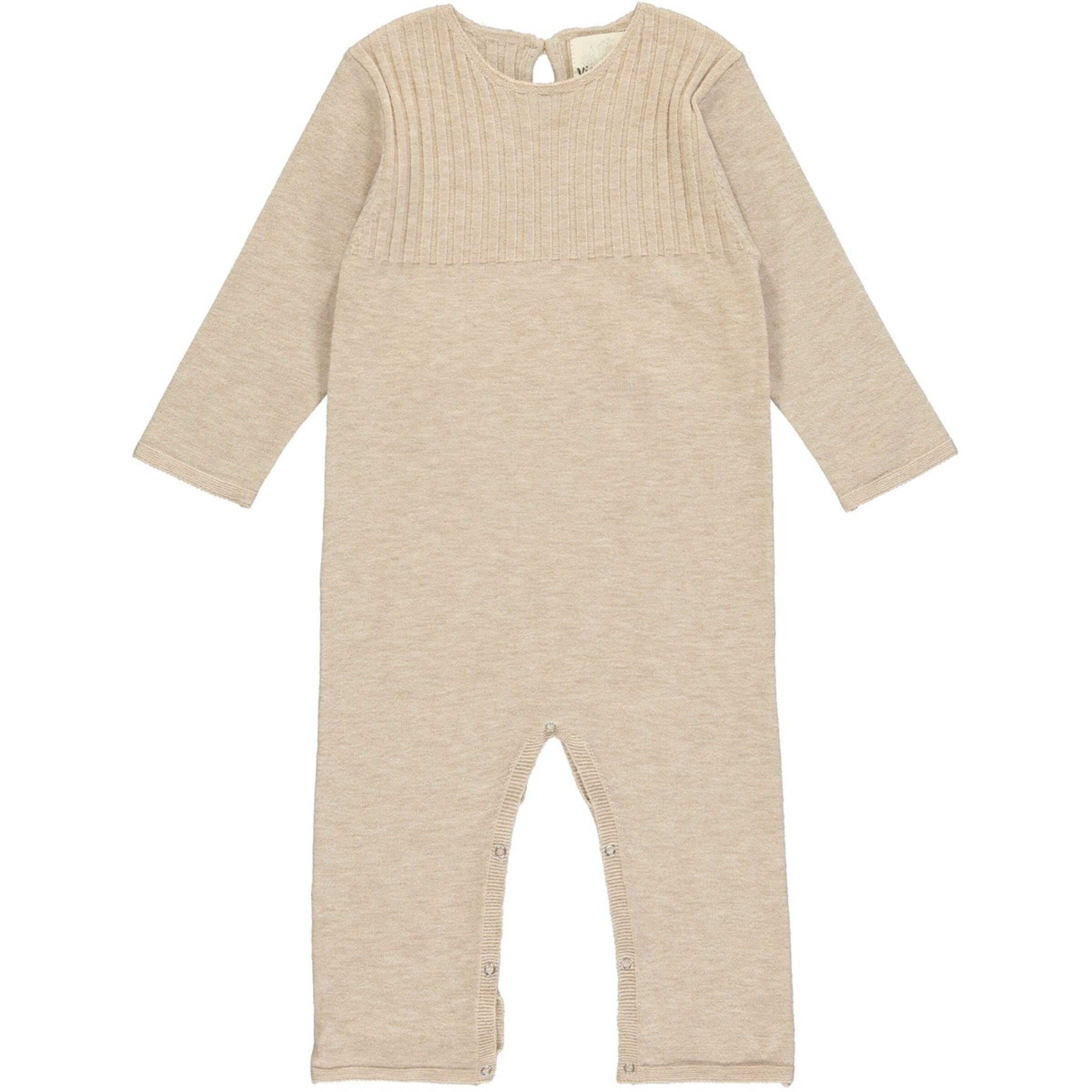 Baby Romper long sleeve - oatmeal