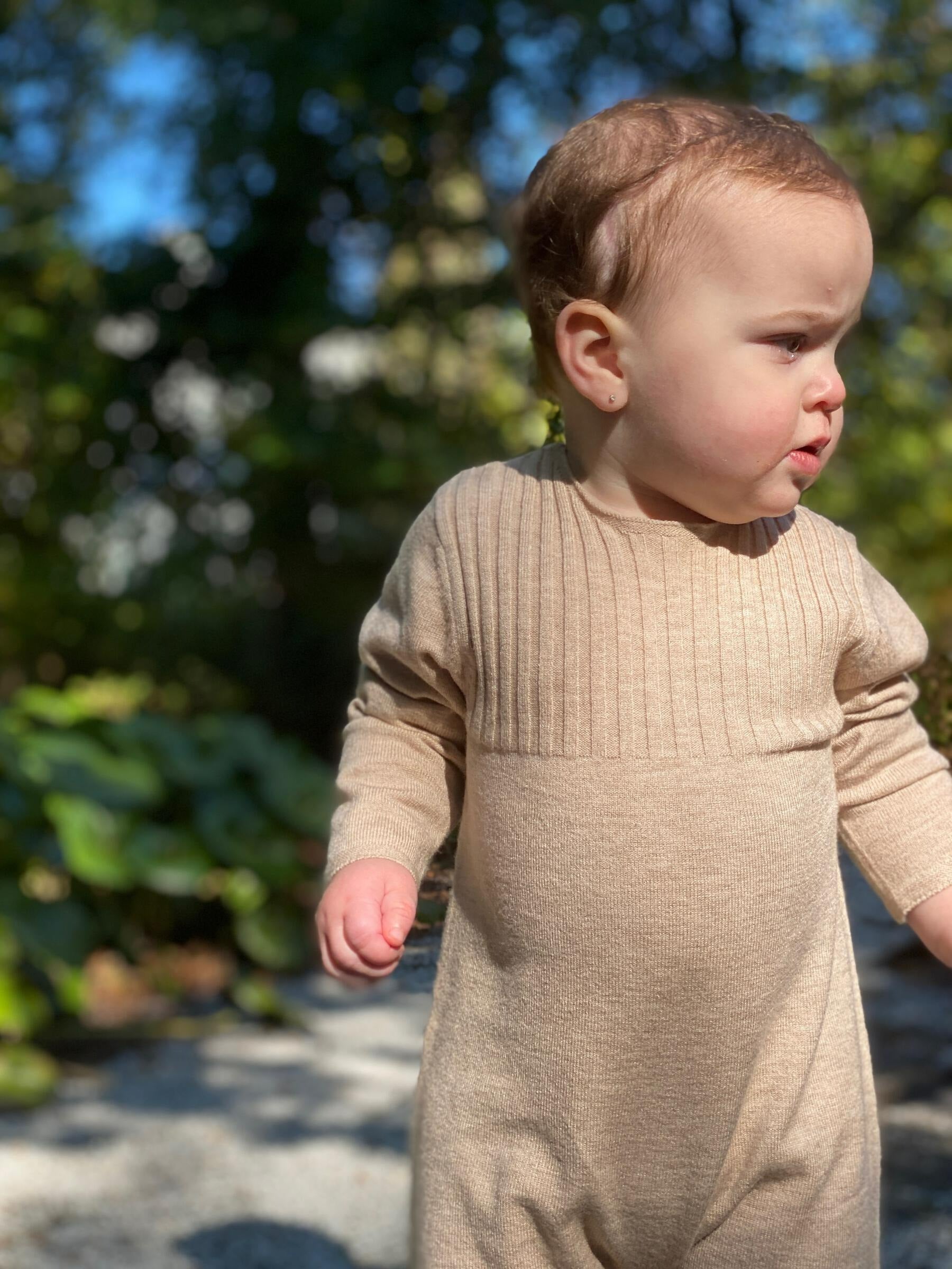 Baby Romper long sleeve - oatmeal lifstyle