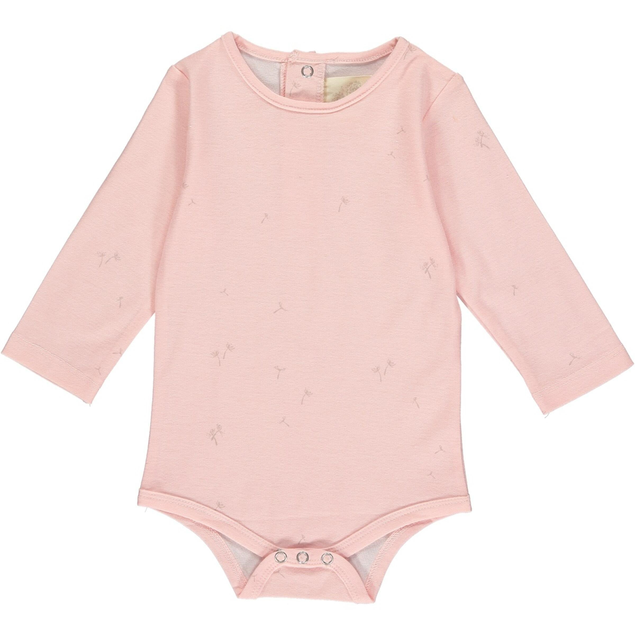 Baby onesie long sleeve - pink dandelion