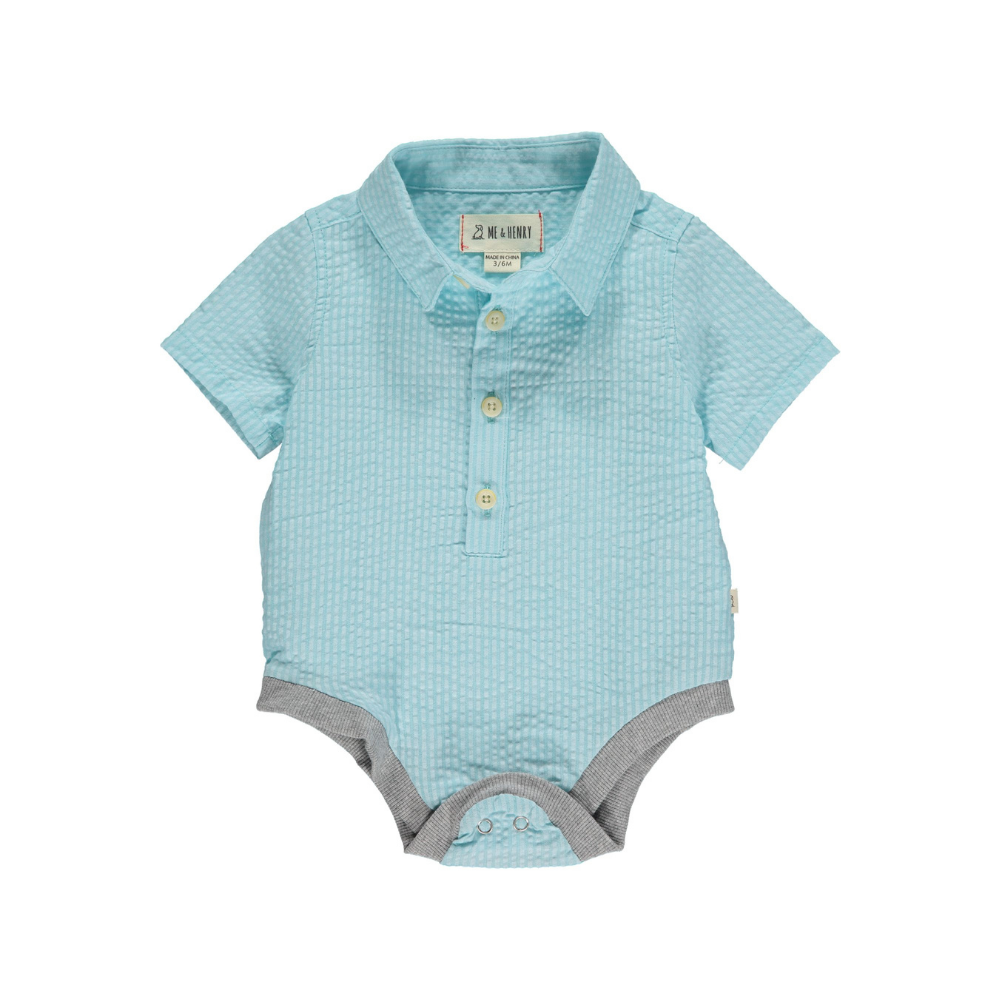 aqua collar onesie