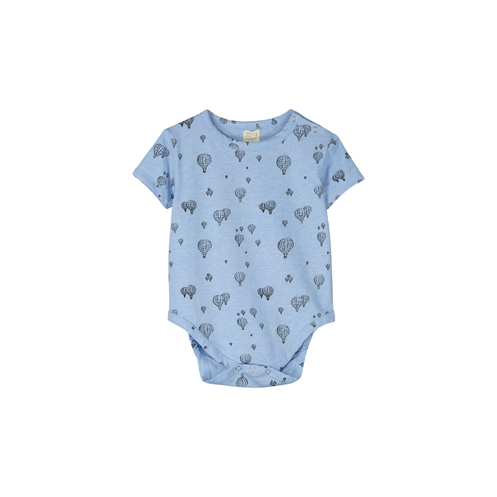 baby blue balloons onesie