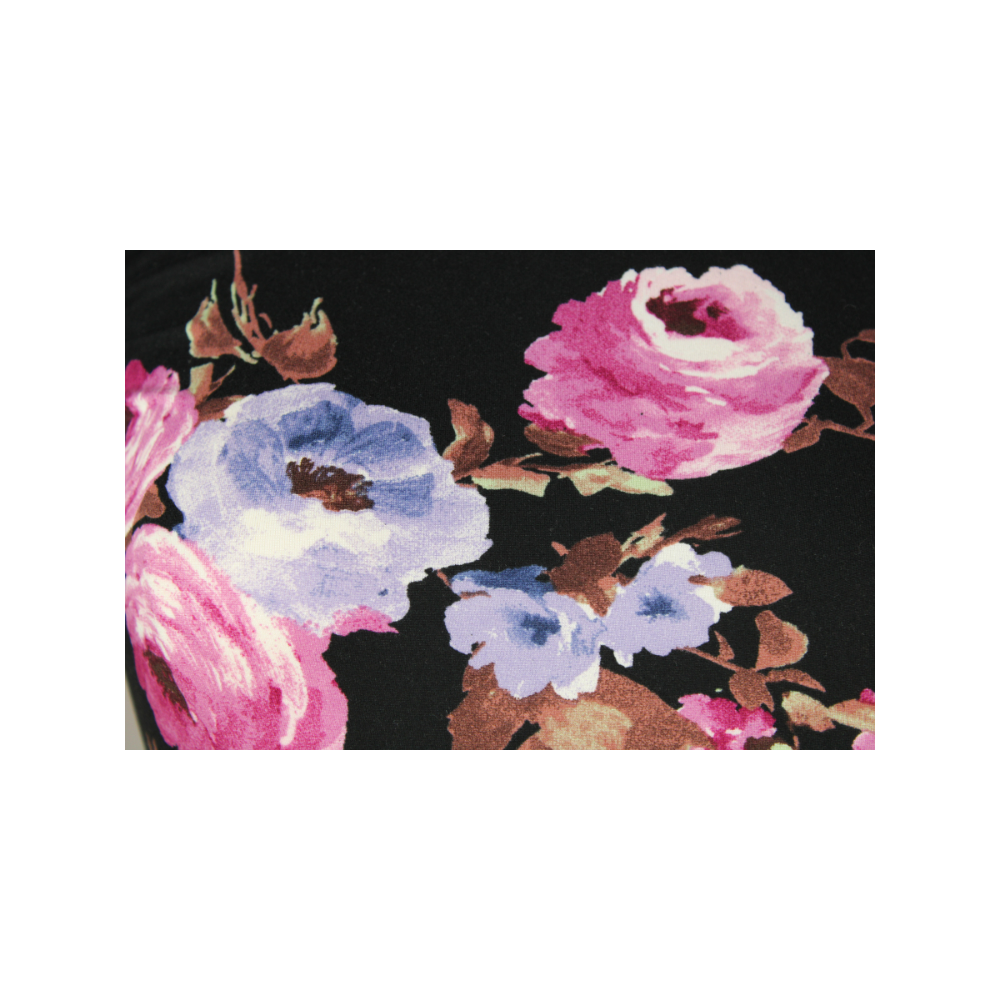 Short Sleeve Floral Maternity Dress Black close up