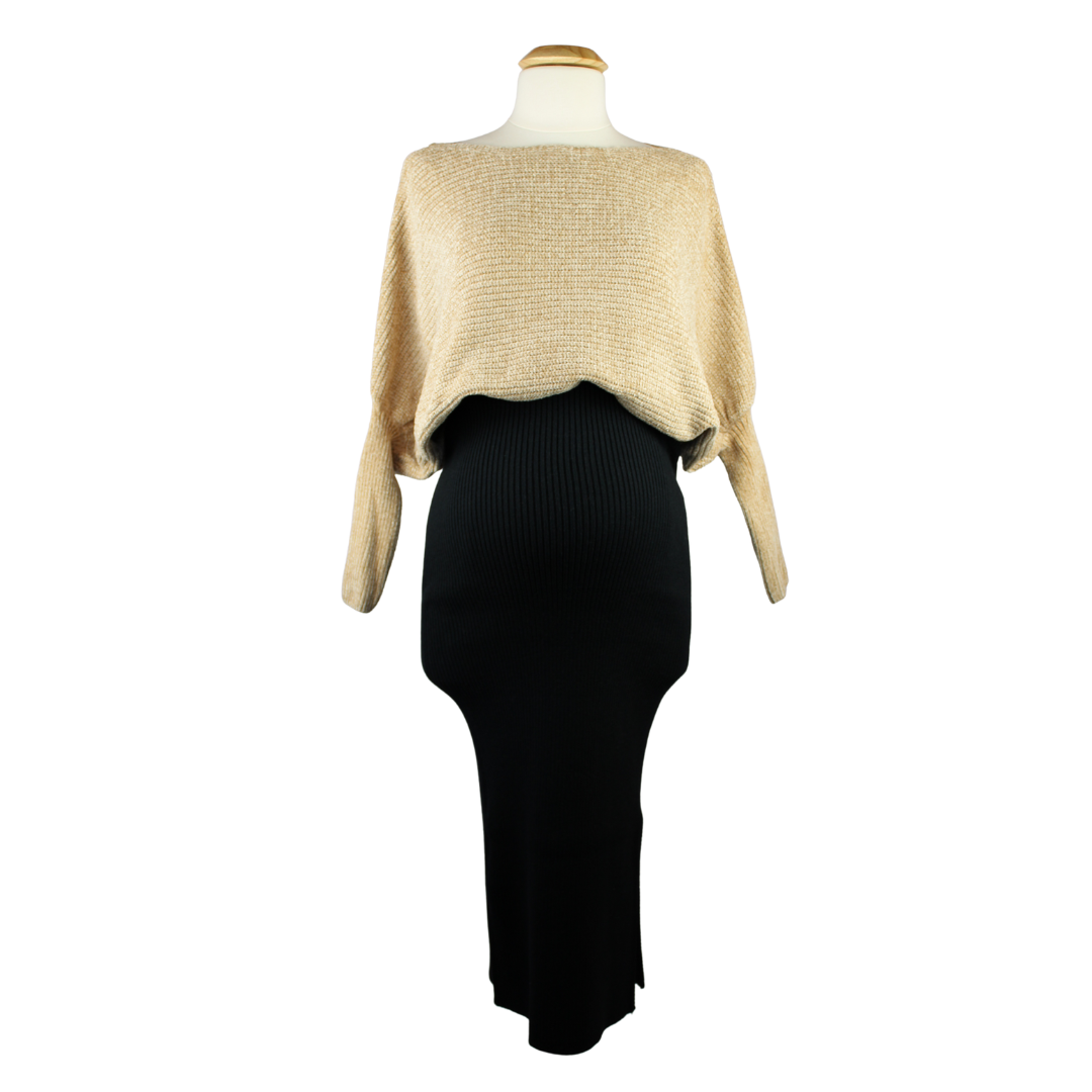 Oversized Sweater and ribbed skirt front