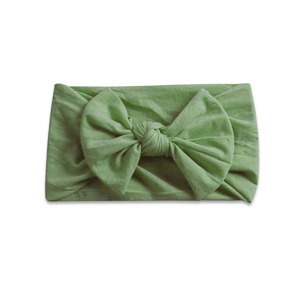 Olive nylon bow baby headband