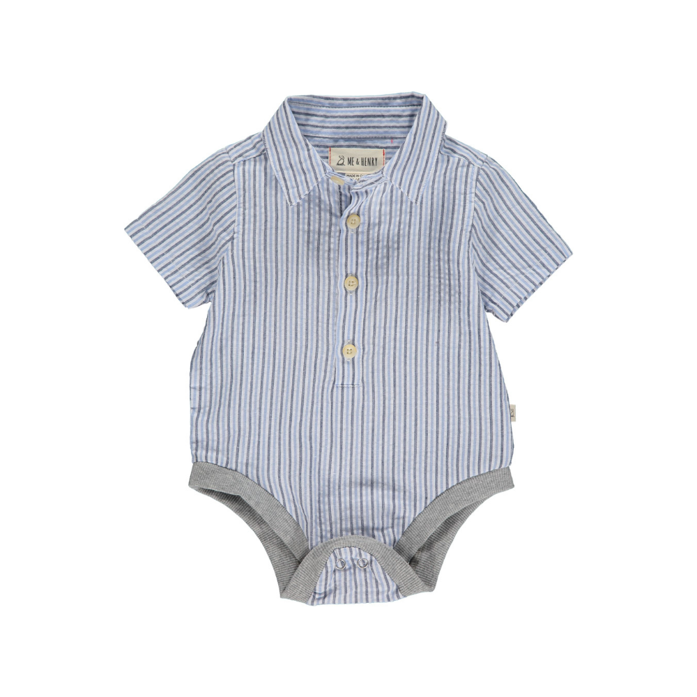 Baby striped polo onesie