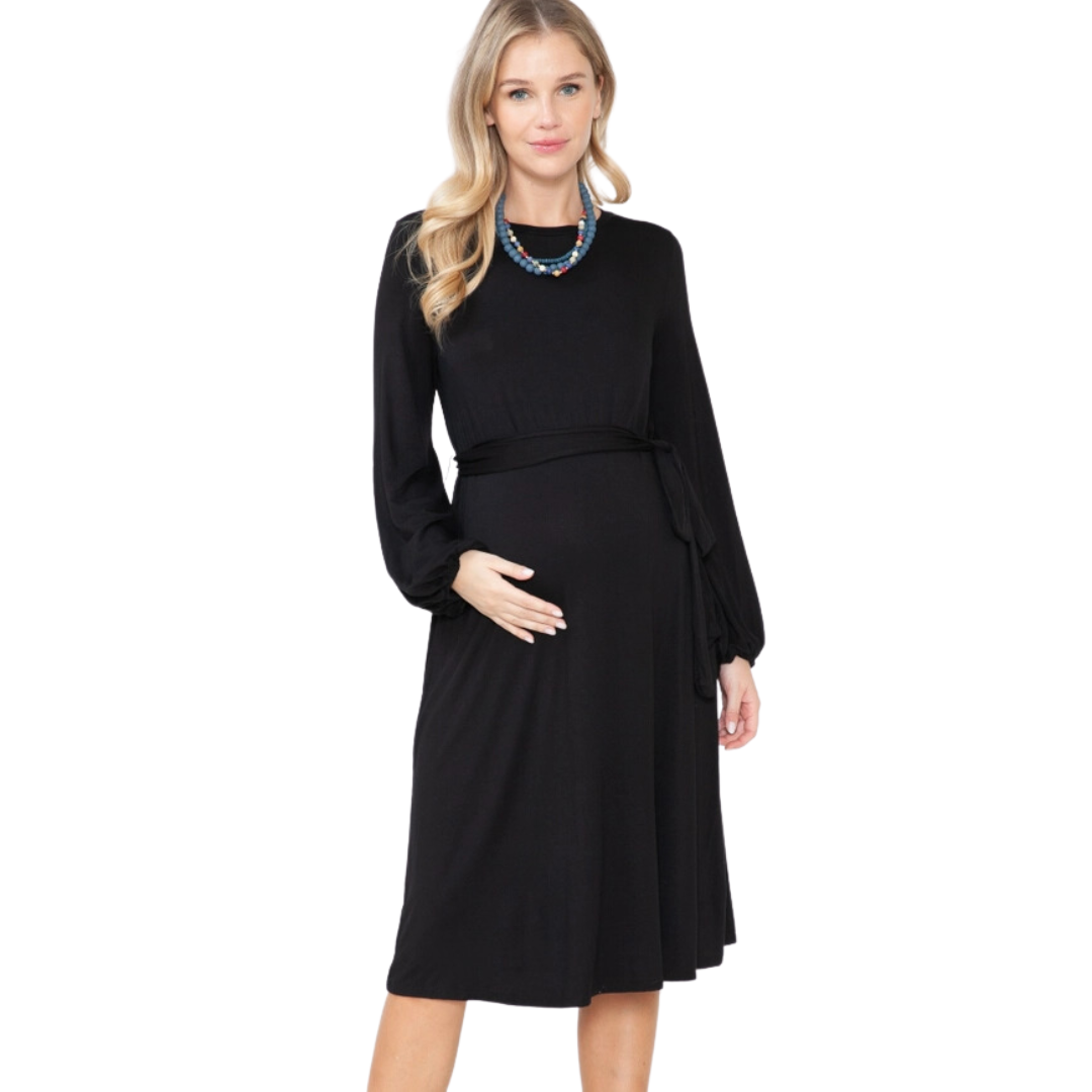 Maternity Midi Dress - Black