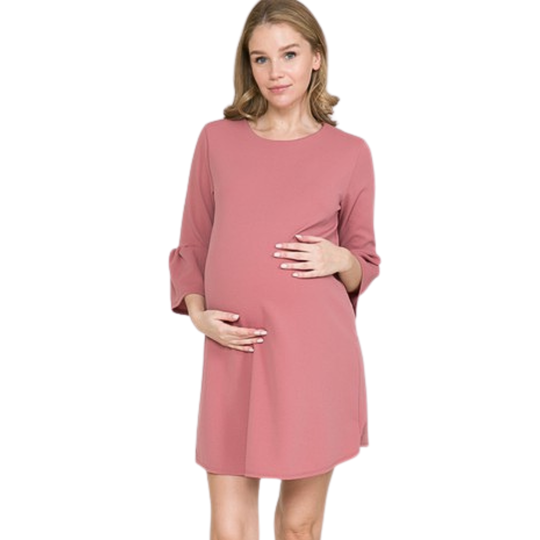 Ruffle Sleeve maternity dress