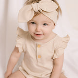 Baby Hair Ribbon - Taupe Lifestyle