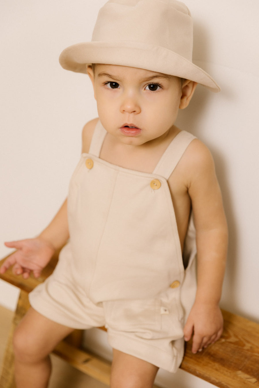 Baby overall shorts - Taupe Lifestyle
