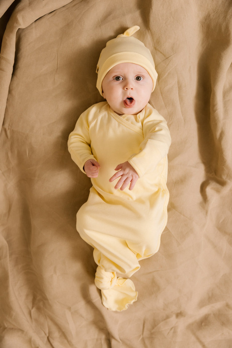 Baby Kimono Gown - Light Yellow Lifestyle 