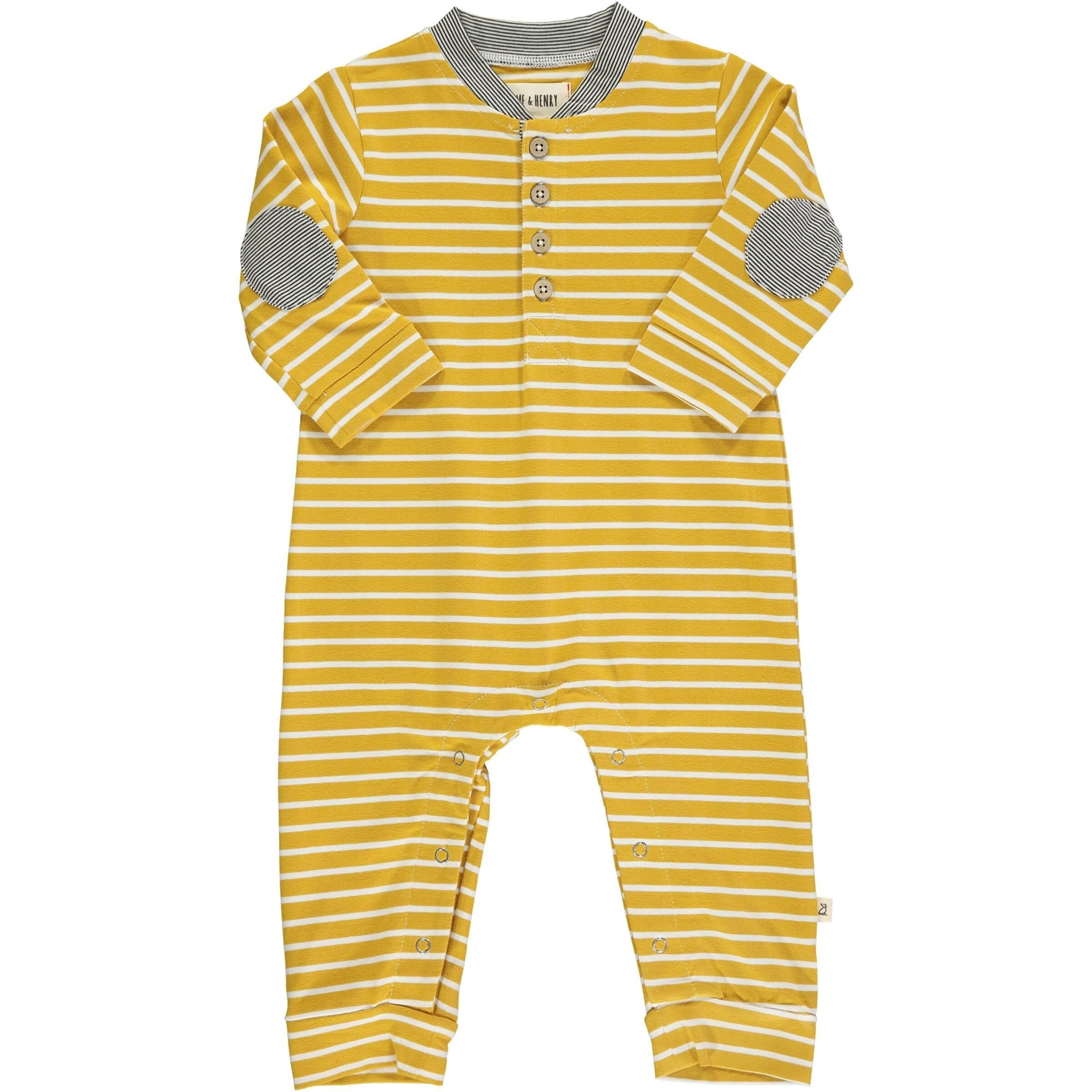 Baby Romper - Mustard Stripes