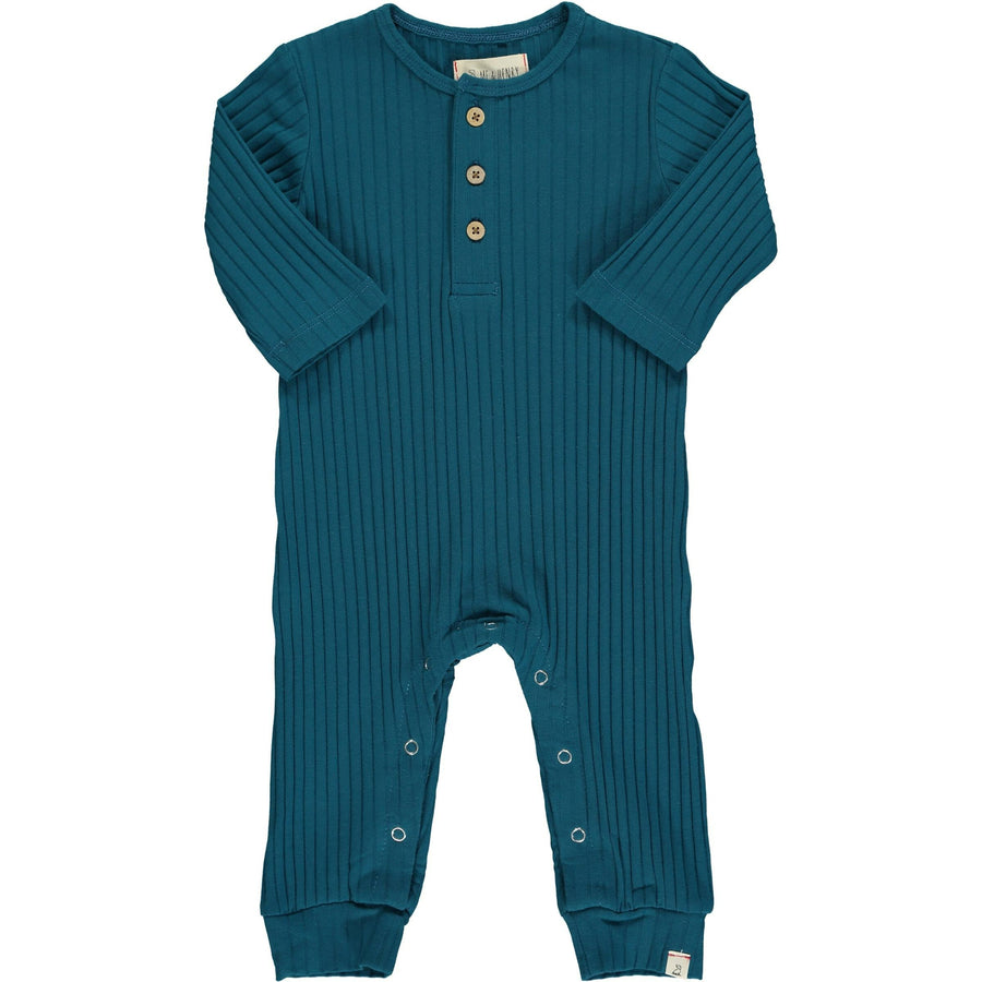 Baby Ribbed Romper - Blue