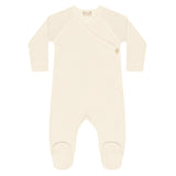 Baby Kimono Footie with Snap Button - Ivory