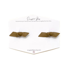 Leather Matching Bow Clips - Matte Green