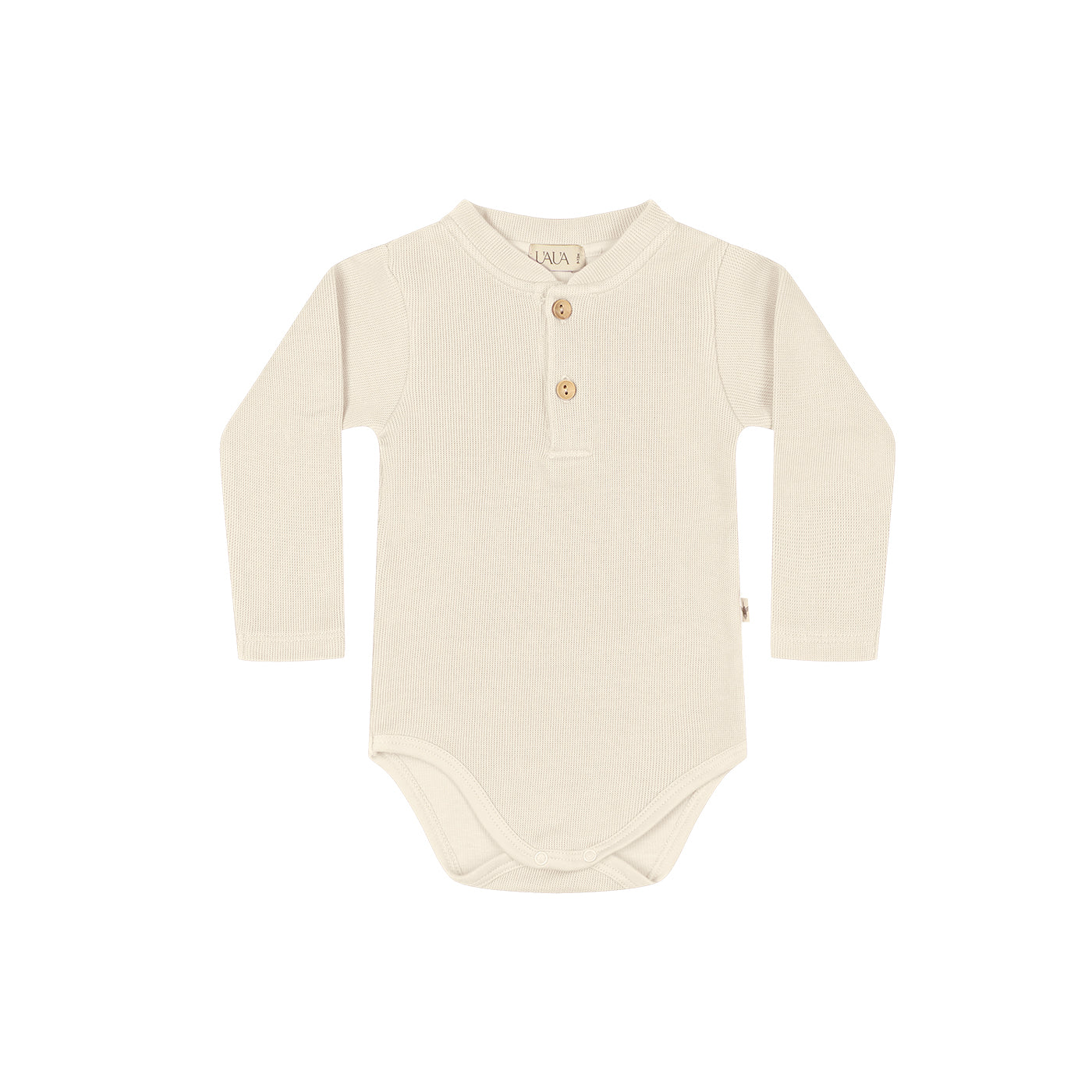 Baby Onesie with Buttons Long Sleeve - Ivory