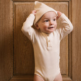 Long Sleeve Onesie with Buttons - Ivory lifestyle