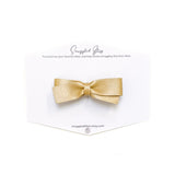 Leather Bow Baby Clip - Gold