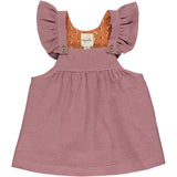 Baby Dress with Flutter Sleeves - Plum