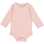 Baby onesie long sleeve - pink dandelion