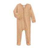 Baby zipper pajamas- leopard tan