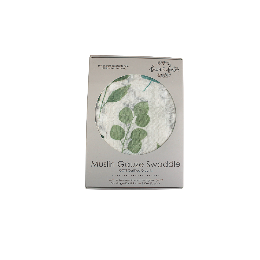 Organic Muslin Gauze Swaddle Blanket Sage box